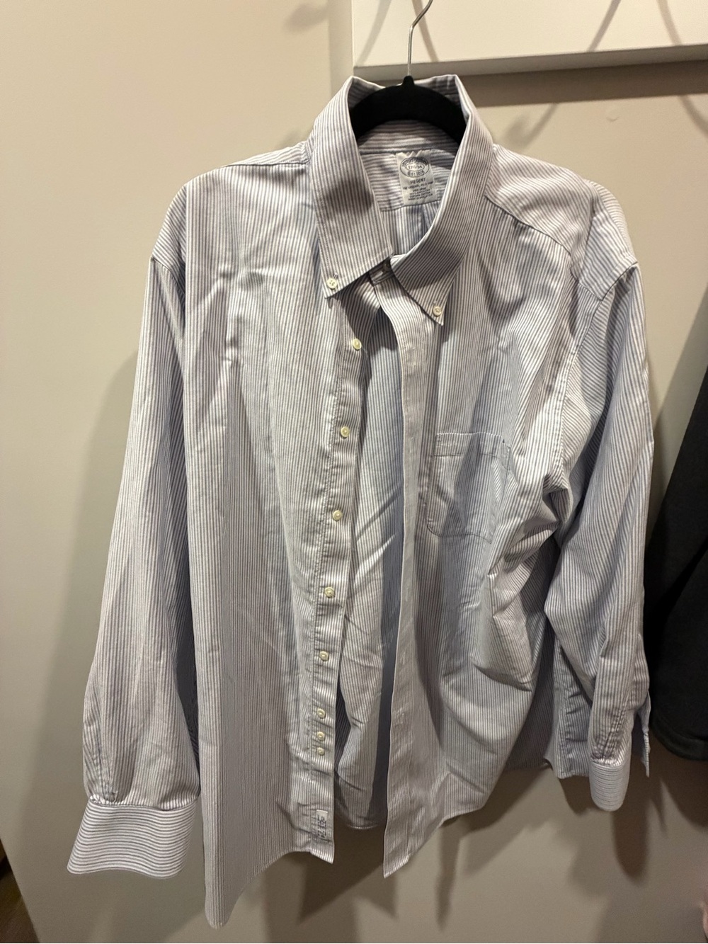 Brooks Brothers Light Blue and White Striped Button-Down Shirt